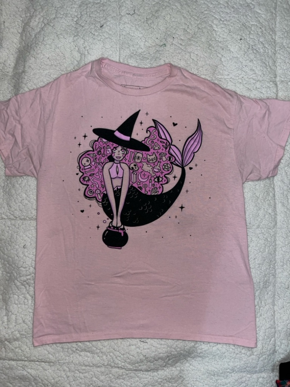 Pink Witch Mermaid Graphic Tee